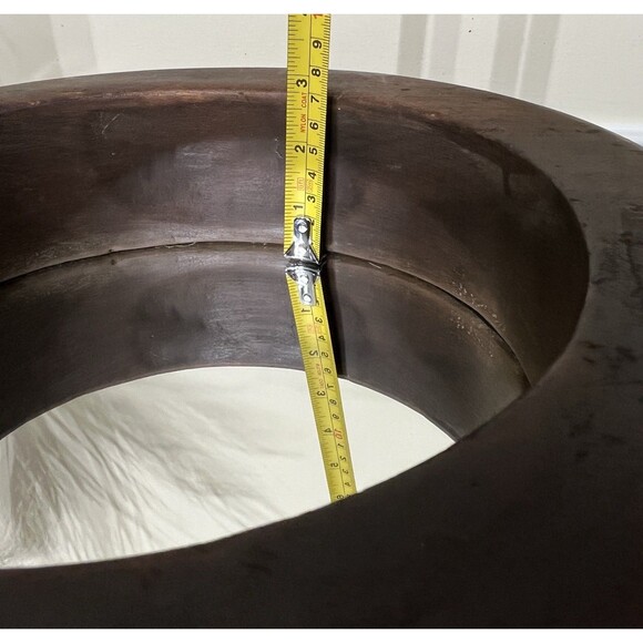 Antique Wooden Block Hat Brim Mold Millinery Form Mirror Boho Primitive Country - Picture 9 of 13